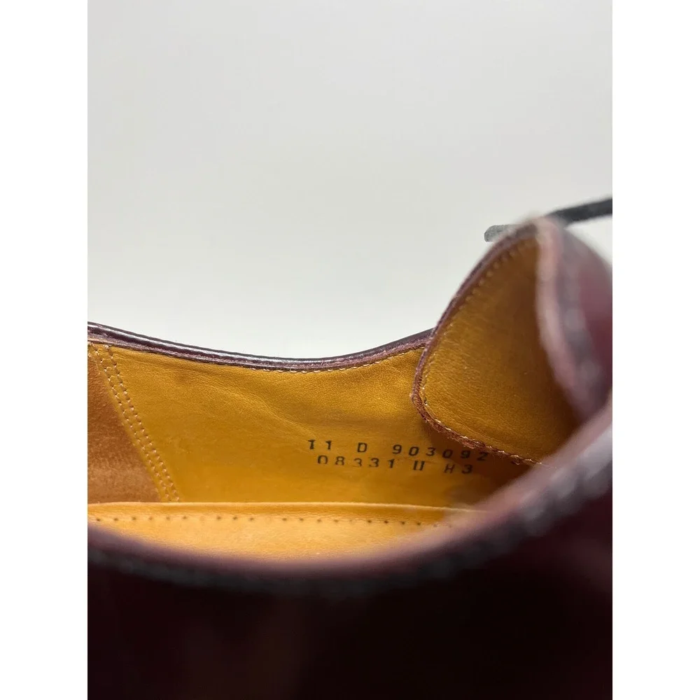 Cole Haan Men's Oxford Dress Shoes 11 D Burgundy Cap Toe Leather City Lace Up